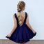Cheap Short Simple V Neck Black Homecoming Dresses Online, CM531