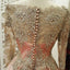 Long Sleeves Gold Lace Beaded Pink Skirt Long Evening Prom Dresses, QB0376