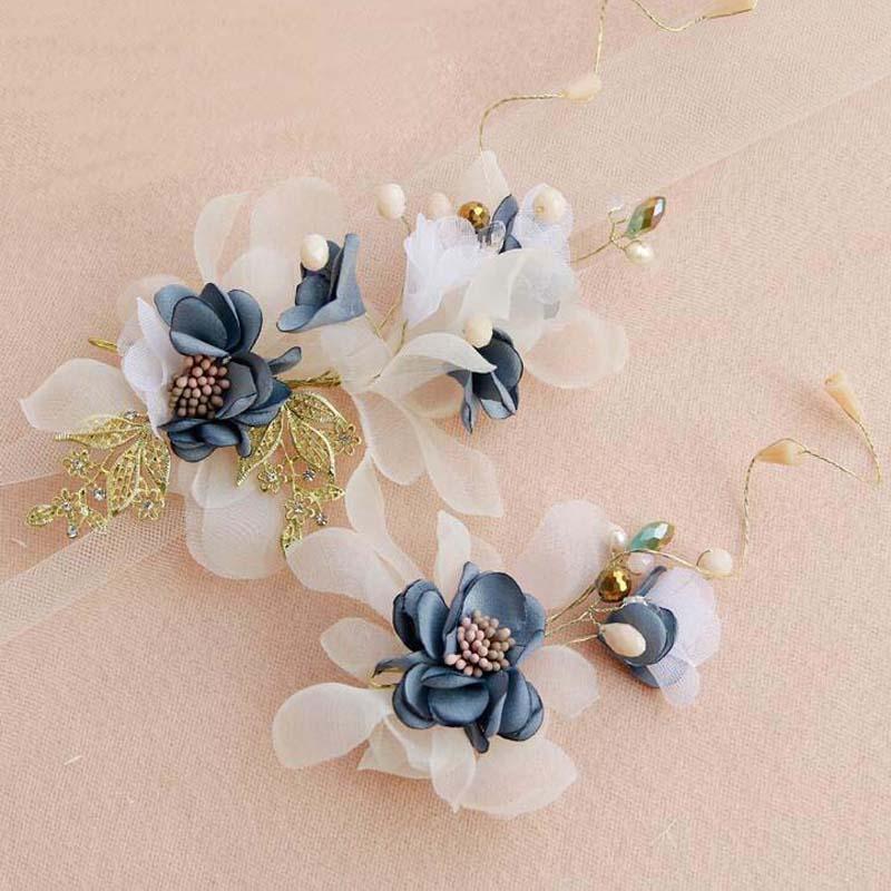 Charming Blue Flowers Wedding Headpiece, Wedding Headpiece, Wedding Accessories, VB0610