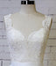 Cheap Backless V Neck Lace Straps Simple Beach Wedding Dresses, WD325