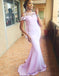 Tight Mermaid Halter Strap Long Cheap Pink Satin Bridesmaid Dresses with Lace, QB0122