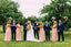 2019 Pink One Shoulder Long Cheap Chiffon Bridesmaid Dresses, QB0650