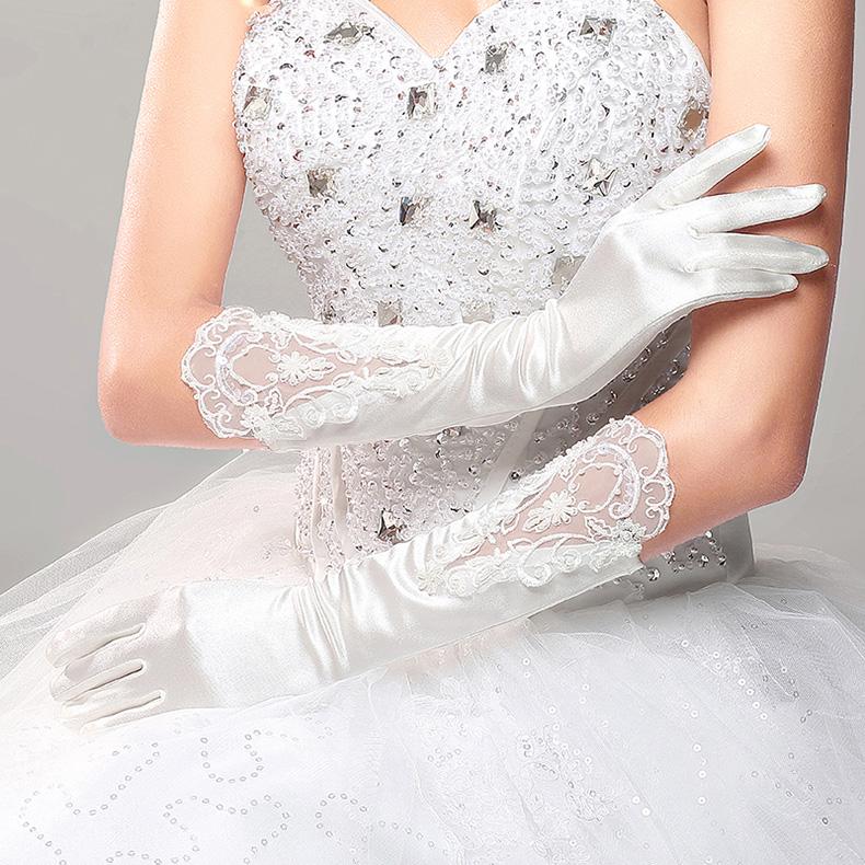 Wedding Gloves, Long Gloves, Wedding Gloves With Handmade Flower, TYP0541