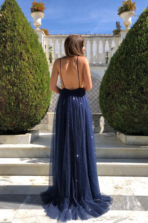 Sexy Backless Spaghetti Straps Glitter Evening Prom Dresses, Evening Party Prom Dresses, PDS0084