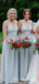 Sexy Charming Elegant Halter Straps Dusty Blue Appliqued Chiffon A-line Long Cheap Bridesmaid Dresses, BDS0007