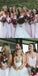 A-Line Spaghetti Strap Long Cheap Pink Chiffon Bridesmaid Dresses Online,QB0037