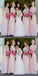 Elegant Round Neck Long Cheap Pink Chiffon Bridesmaid Dresses Online, QB0174