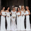 Charming Spaghetti Strap Off-White Chiffon Mermaid Long Cheap Bridesmaid Dresses, BDS0020