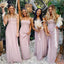 Newest Spaghetti Strap Pink Chiffon Long Cheap Bridesmaid Dresses, BDS0119