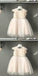 Cute Round Neck Blush Pink Flower Girl Dresses with Lace And Handmade Flower, QB0090