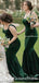 Elegant Spaghetti Strap Green Velvet Mermaid Long Cheap Bridesmaid Dresses, BDS0054