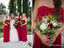 Sweetheart Red Chiffon A-line Long Cheap Bridesmaid Dresses Online, BDS0083