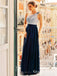 One Shoulder Sleeveless Navy Blue Tulle Side Slit A-line Charming Long Cheap Evening Prom Dresses, QB0976