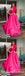 Strapless A Line Hot Pink Long Cheap Satin Prom Dresses With Bow Knot, QB0753