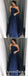A-Line Straight Neck Sleeveless Navy Blue Long Prom Dresses With Beaded, QB0739