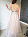 Rhinestone Beaded Formal Dresses Backless V Neck Shiny Prom Dresses, QB0343