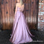 Simple Pink Spaghetti Strap Long Cheap Prom Dresses with Cross Back, QB0664