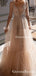 New Arrival Long Sleeves Sexy Deep V-neck Tulle Long Cheap A-line Formal Evening Prom Dresses, QB0972