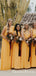 Elegant Charming Yellow Round Neck Sleeveless Long Cheap Wedding Party Bridesmaid Dresses, QB0914